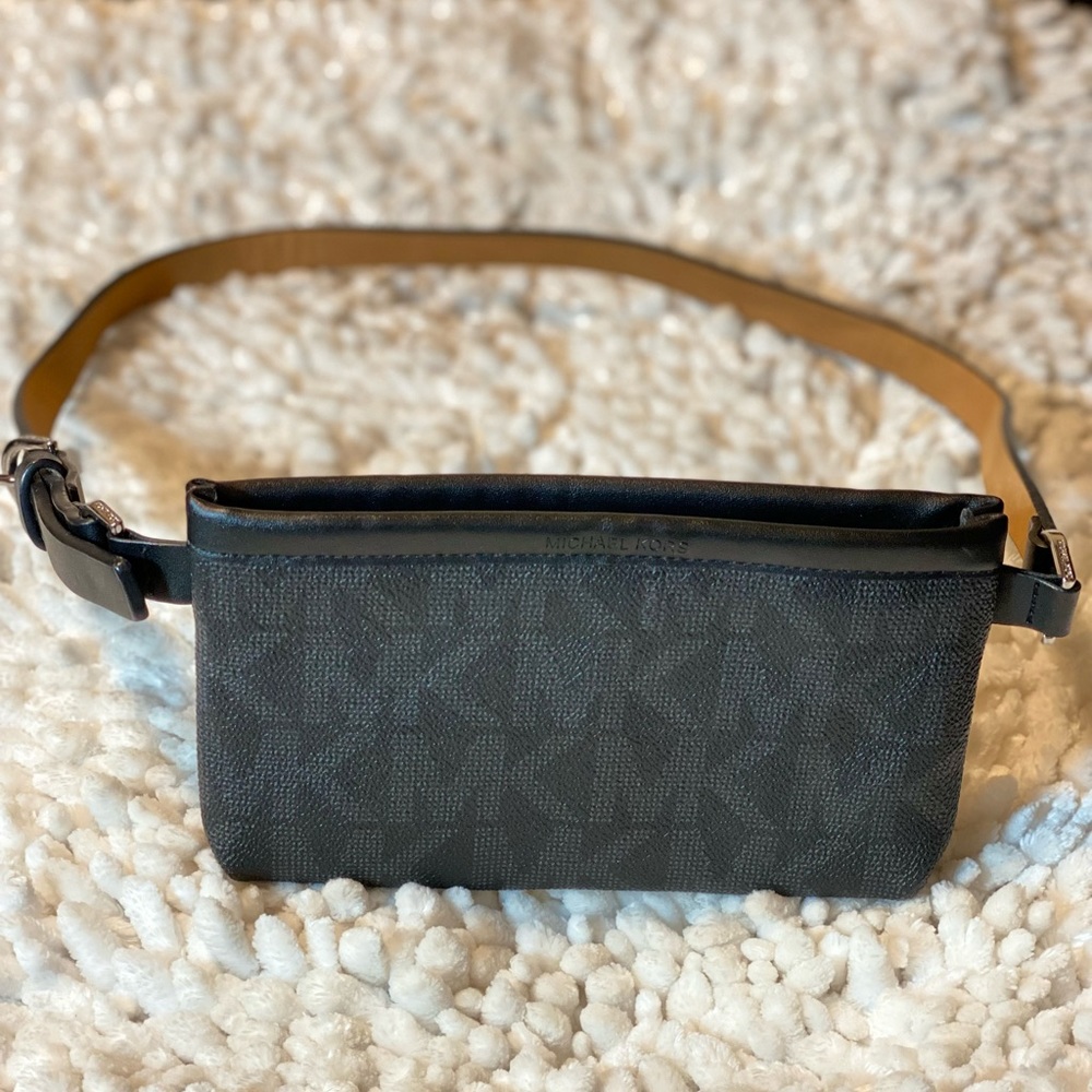 Michael Kors Signature Coated Canvas and Leather Belt Bag